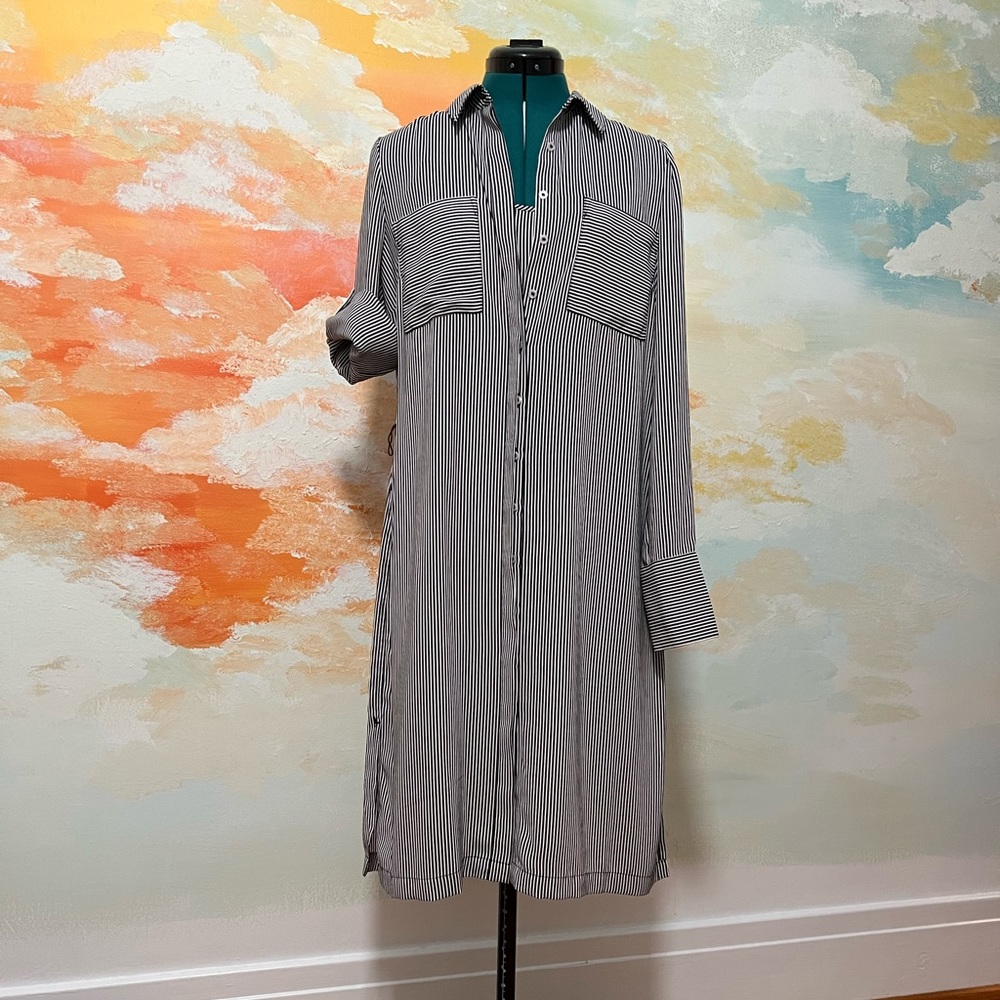 White House Black Market Striped Shirt Dress